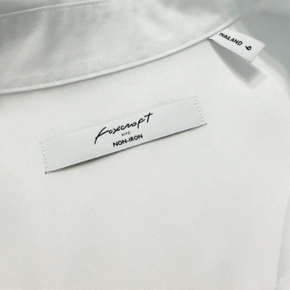 Foxcroft White Non-Iron Short Sleeve Button Down Shirt Size 6 - Picture 4 of 8